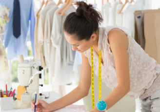 Fashion designer sketching a pattern